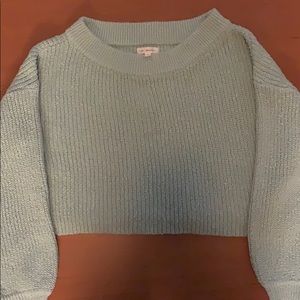 Off the shoulder crop top sweater
